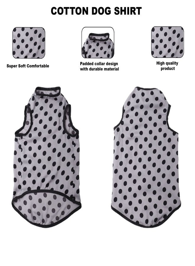 Western Era Funky Soft Cotton Dog T-Shirt, Comfortable Dog Clothing, Sleeveless Vest Puppy Outfit, Apparel (Polka Grey) (XXXLarge) (30 inches) - Image 3
